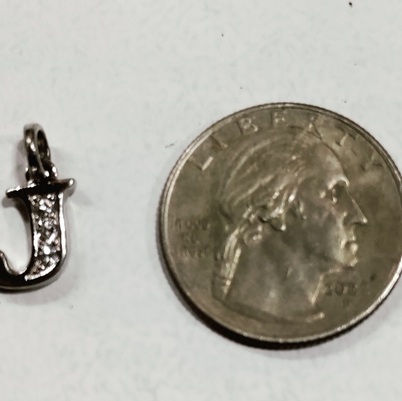 Vintage Charm for Charm Bracelet. Sterling Silver 925 and Cubic Zirconia. Letter - Picture 3 of 3